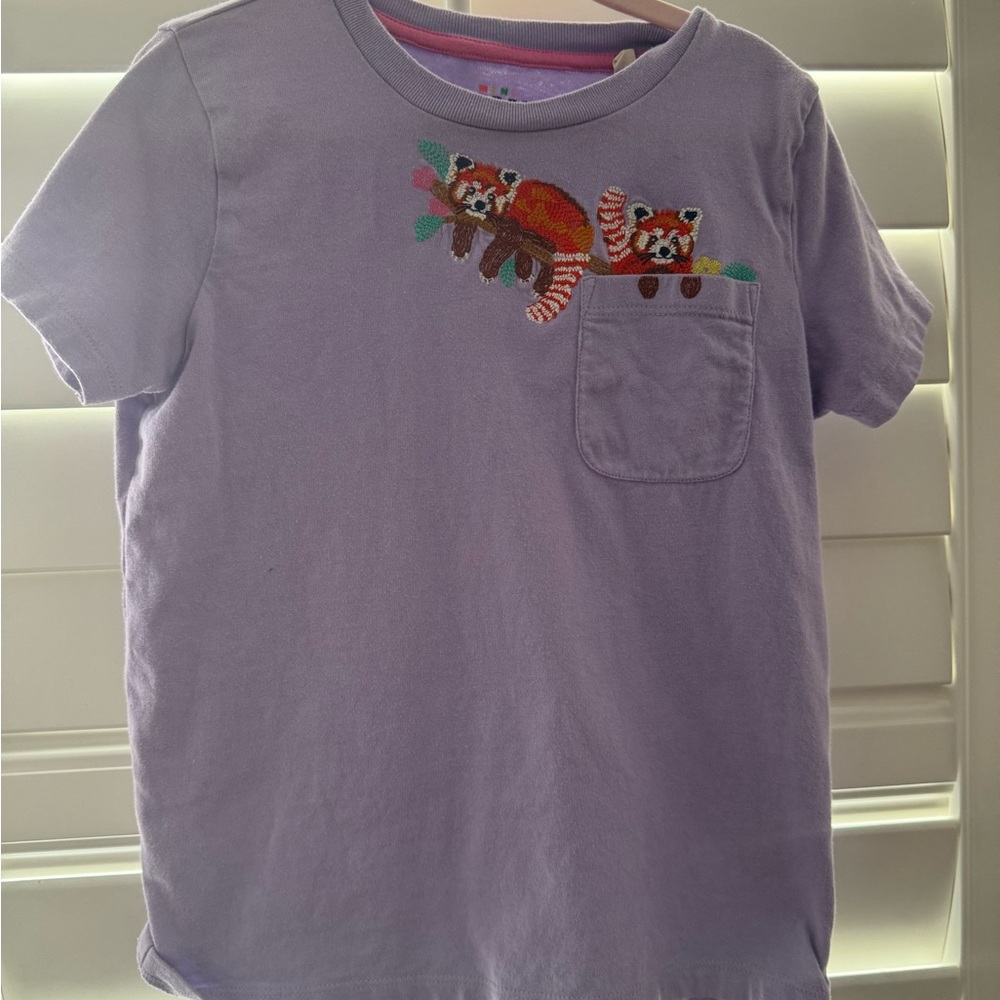 Kids Purple Shirt with Red Panda Design